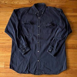 Vintage Navy Blue Button-down Shirt